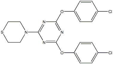 4-[4,6-di(4-chlorophenoxy)-1,3,5-triazin-2-yl]thiomorpholine 구조식 이미지