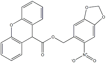 (6-nitro-1,3-benzodioxol-5-yl)methyl 9H-xanthene-9-carboxylate Structure