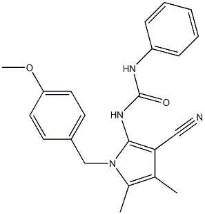 N-[3-cyano-1-(4-methoxybenzyl)-4,5-dimethyl-1H-pyrrol-2-yl]-N'-phenylurea Structure