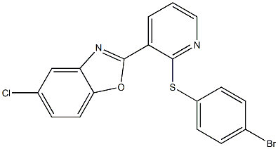 2-{2-[(4-bromophenyl)sulfanyl]-3-pyridinyl}-5-chloro-1,3-benzoxazole Structure