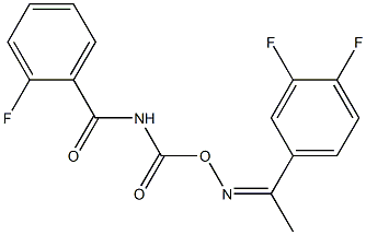 {[({[1-(3,4-difluorophenyl)ethylidene]amino}oxy)carbonyl]amino}(2-fluorophenyl)methanone Structure