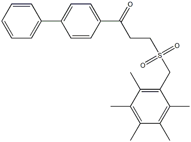 1-[1,1'-biphenyl]-4-yl-3-[(2,3,4,5,6-pentamethylbenzyl)sulfonyl]-1-propanone Structure