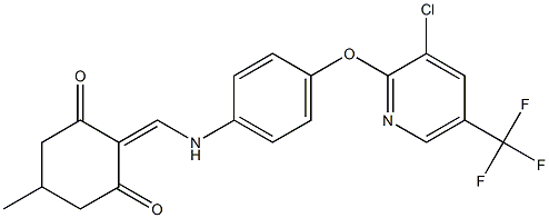 2-[(4-{[3-chloro-5-(trifluoromethyl)-2-pyridinyl]oxy}anilino)methylene]-5-methyl-1,3-cyclohexanedione Structure