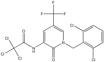 2,2,2-trichloro-N-[1-(2,6-dichlorobenzyl)-2-oxo-5-(trifluoromethyl)-1,2-dihydro-3-pyridinyl]acetamide 구조식 이미지