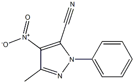 3-methyl-4-nitro-1-phenyl-1H-pyrazole-5-carbonitrile 구조식 이미지