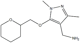 [1,3-dimethyl-5-(oxan-2-ylmethoxy)-1H-pyrazol-4-yl]methanamine Structure