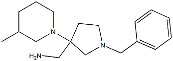 [1-benzyl-3-(3-methylpiperidin-1-yl)pyrrolidin-3-yl]methanamine Structure