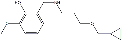 2-({[3-(cyclopropylmethoxy)propyl]amino}methyl)-6-methoxyphenol 구조식 이미지