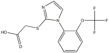 2-({1-[2-(trifluoromethoxy)phenyl]-1H-imidazol-2-yl}sulfanyl)acetic acid Structure