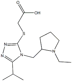 2-({4-[(1-ethylpyrrolidin-2-yl)methyl]-5-(propan-2-yl)-4H-1,2,4-triazol-3-yl}sulfanyl)acetic acid 구조식 이미지