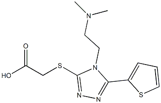 2-({4-[2-(dimethylamino)ethyl]-5-(thiophen-2-yl)-4H-1,2,4-triazol-3-yl}sulfanyl)acetic acid Structure