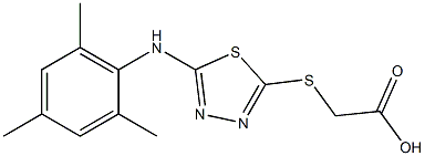2-({5-[(2,4,6-trimethylphenyl)amino]-1,3,4-thiadiazol-2-yl}sulfanyl)acetic acid Structure