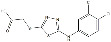 2-({5-[(3,4-dichlorophenyl)amino]-1,3,4-thiadiazol-2-yl}sulfanyl)acetic acid 구조식 이미지