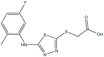 2-({5-[(5-fluoro-2-methylphenyl)amino]-1,3,4-thiadiazol-2-yl}sulfanyl)acetic acid Structure
