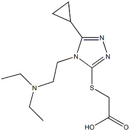 2-({5-cyclopropyl-4-[2-(diethylamino)ethyl]-4H-1,2,4-triazol-3-yl}sulfanyl)acetic acid 구조식 이미지