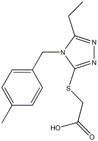 2-({5-ethyl-4-[(4-methylphenyl)methyl]-4H-1,2,4-triazol-3-yl}sulfanyl)acetic acid Structure