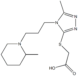 2-({5-methyl-4-[3-(2-methylpiperidin-1-yl)propyl]-4H-1,2,4-triazol-3-yl}sulfanyl)acetic acid Structure