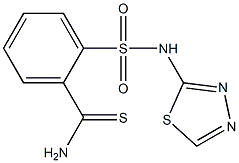 2-(1,3,4-thiadiazol-2-ylsulfamoyl)benzene-1-carbothioamide 구조식 이미지