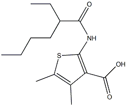 2-(2-ethylhexanamido)-4,5-dimethylthiophene-3-carboxylic acid 구조식 이미지