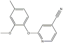 2-(2-methoxy-4-methylphenoxy)isonicotinonitrile 구조식 이미지