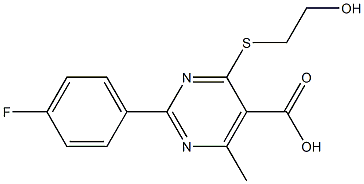 2-(4-fluorophenyl)-4-[(2-hydroxyethyl)thio]-6-methylpyrimidine-5-carboxylic acid 구조식 이미지