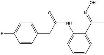 2-(4-fluorophenyl)-N-{2-[(1E)-N-hydroxyethanimidoyl]phenyl}acetamide 구조식 이미지
