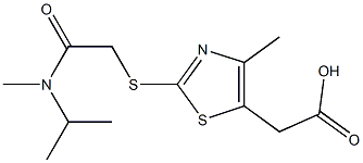 2-[4-methyl-2-({[methyl(propan-2-yl)carbamoyl]methyl}sulfanyl)-1,3-thiazol-5-yl]acetic acid 구조식 이미지