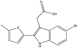 2-[5-bromo-2-(5-methylthiophen-2-yl)-1H-indol-3-yl]acetic acid 구조식 이미지