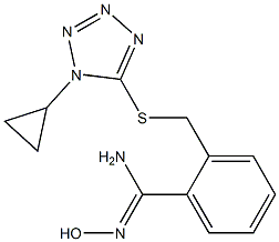 2-{[(1-cyclopropyl-1H-1,2,3,4-tetrazol-5-yl)sulfanyl]methyl}-N'-hydroxybenzene-1-carboximidamide Structure