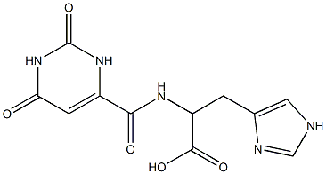 2-{[(2,6-dioxo-1,2,3,6-tetrahydropyrimidin-4-yl)carbonyl]amino}-3-(1H-imidazol-4-yl)propanoic acid Structure