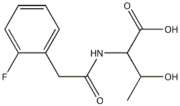 2-{[(2-fluorophenyl)acetyl]amino}-3-hydroxybutanoic acid 구조식 이미지