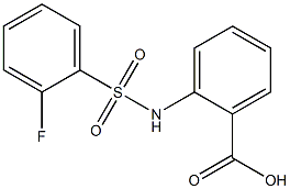 2-{[(2-fluorophenyl)sulfonyl]amino}benzoic acid 구조식 이미지