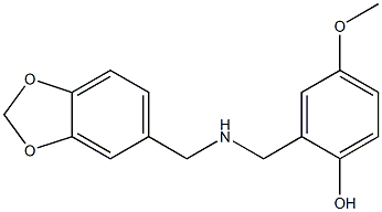 2-{[(2H-1,3-benzodioxol-5-ylmethyl)amino]methyl}-4-methoxyphenol 구조식 이미지