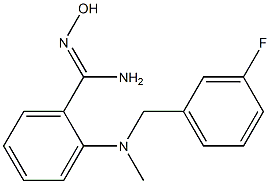 2-{[(3-fluorophenyl)methyl](methyl)amino}-N'-hydroxybenzene-1-carboximidamide 구조식 이미지