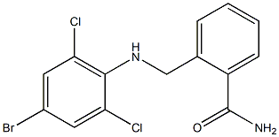 2-{[(4-bromo-2,6-dichlorophenyl)amino]methyl}benzamide 구조식 이미지