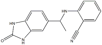 2-{[1-(2-oxo-2,3-dihydro-1H-1,3-benzodiazol-5-yl)ethyl]amino}benzonitrile 구조식 이미지