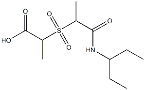 2-{[1-(pentan-3-ylcarbamoyl)ethane]sulfonyl}propanoic acid Structure