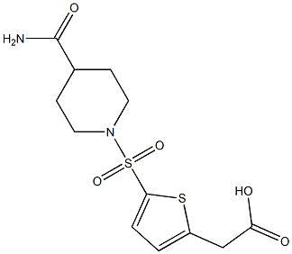 2-{5-[(4-carbamoylpiperidine-1-)sulfonyl]thiophen-2-yl}acetic acid 구조식 이미지