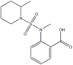 2-{methyl[(2-methylpiperidine-1-)sulfonyl]amino}benzoic acid 구조식 이미지