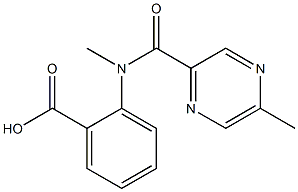 2-{methyl[(5-methylpyrazin-2-yl)carbonyl]amino}benzoic acid 구조식 이미지
