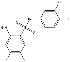 2-amino-N-(3-chloro-4-fluorophenyl)-4,5-dimethylbenzene-1-sulfonamide 구조식 이미지