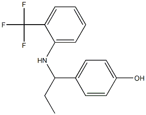 4-(1-{[2-(trifluoromethyl)phenyl]amino}propyl)phenol Structure