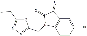 5-bromo-1-[(5-ethyl-1,3,4-oxadiazol-2-yl)methyl]-2,3-dihydro-1H-indole-2,3-dione 구조식 이미지