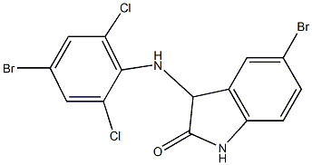 5-bromo-3-[(4-bromo-2,6-dichlorophenyl)amino]-2,3-dihydro-1H-indol-2-one 구조식 이미지