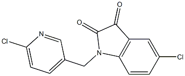 5-chloro-1-[(6-chloropyridin-3-yl)methyl]-2,3-dihydro-1H-indole-2,3-dione 구조식 이미지