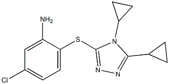 5-chloro-2-[(4,5-dicyclopropyl-4H-1,2,4-triazol-3-yl)sulfanyl]aniline Structure