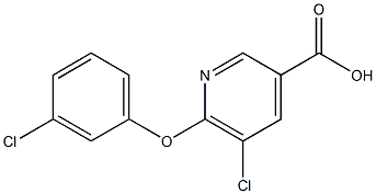 5-chloro-6-(3-chlorophenoxy)pyridine-3-carboxylic acid 구조식 이미지