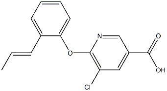 5-chloro-6-[2-(prop-1-en-1-yl)phenoxy]pyridine-3-carboxylic acid 구조식 이미지