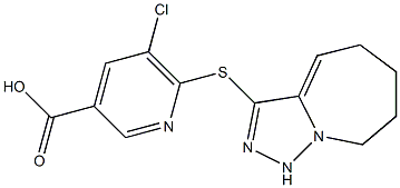 5-chloro-6-{5H,6H,7H,8H,9H-[1,2,4]triazolo[3,4-a]azepin-3-ylsulfanyl}pyridine-3-carboxylic acid Structure