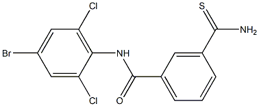 N-(4-bromo-2,6-dichlorophenyl)-3-carbamothioylbenzamide 구조식 이미지